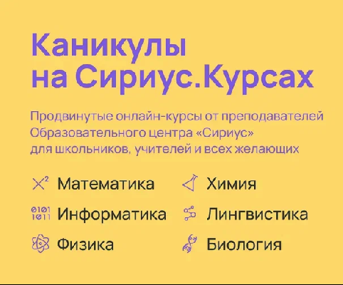 Продуктивные каникулы онлайн: Сириус.Курсы открывают летний набор учеников